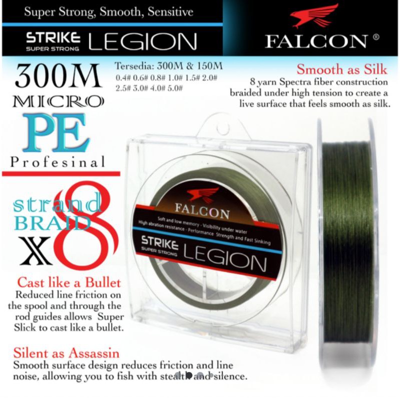 Senar PE X8 Falcon LEGION 300 Meter