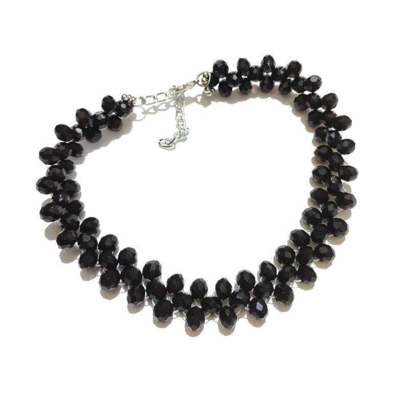 Kalung Choker Allure Crystal Diamond Glamour Luxury Berkilau Kristal Handmade Necklace