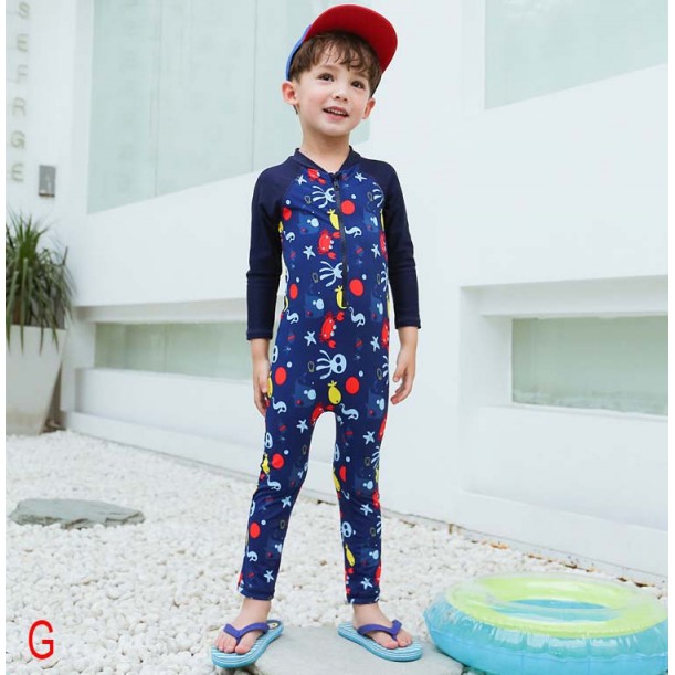(SALE) Baju renang anak cowok 2in1 NAVY OCEAN DIVING import bagus keren (TERMASUK TOPI RENANG)