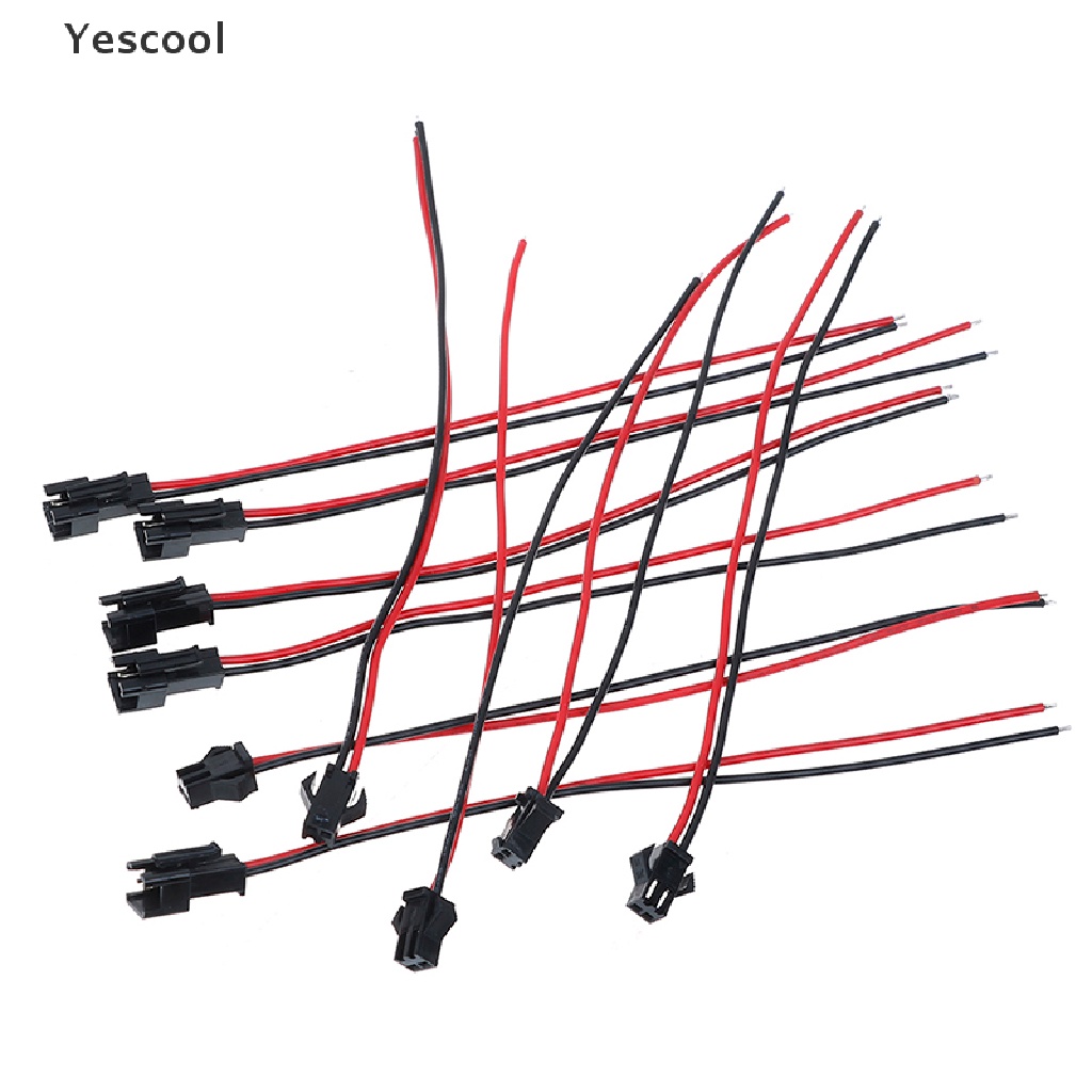 Yescool 10Pcs Konektor Kabel JST SM 2 Pin male Ke female Panjang 15cm