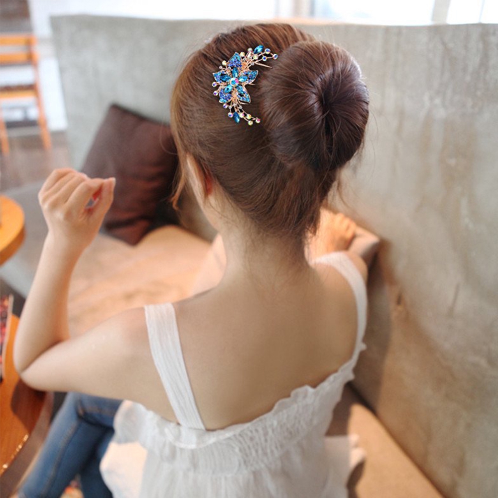 Needway  Fashion Disk Hair Diamond Flower Crystal Crystal Hair Comb