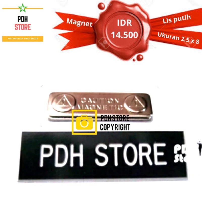 

Name Tag / Papan Nama Dada 2 x 8 - Magnet