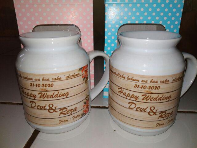 Kado Pernikahan Mug Custom / Kado Wedding Vintage