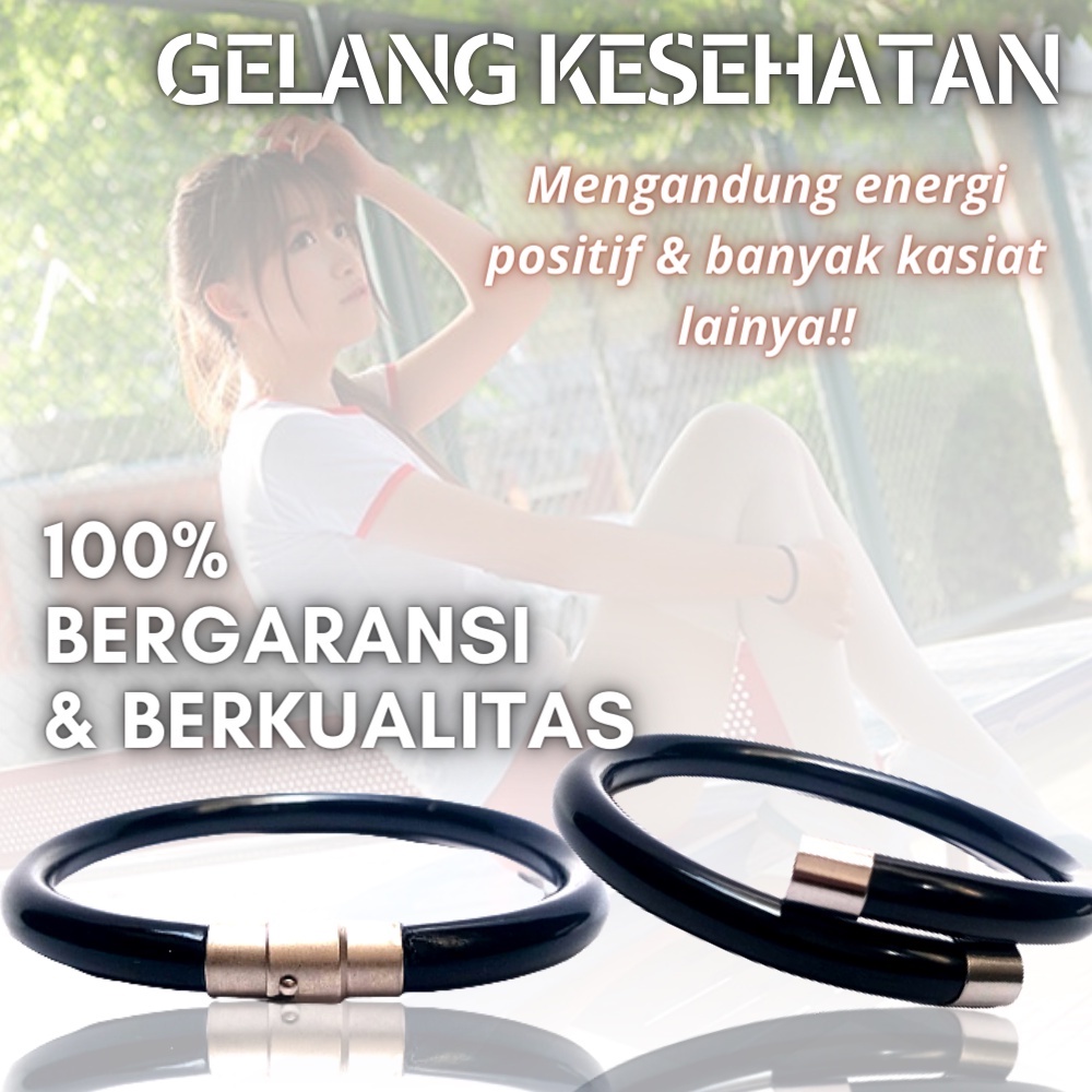 Grosir (SSC) Gelang Kesehatan Hitam Polos Gelang Magnet Cowok Keren Gelang Tangan Karet Hitam Pria