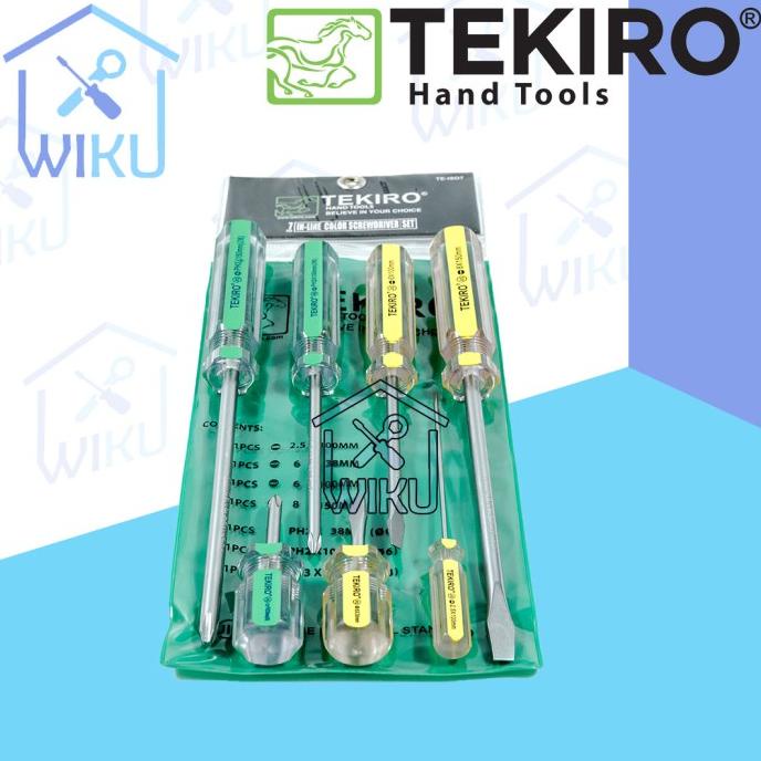 Tekiro Obeng Kristal Set 7Pcs Obeng Bening 7 Pcs Untuk Bengkel Motor