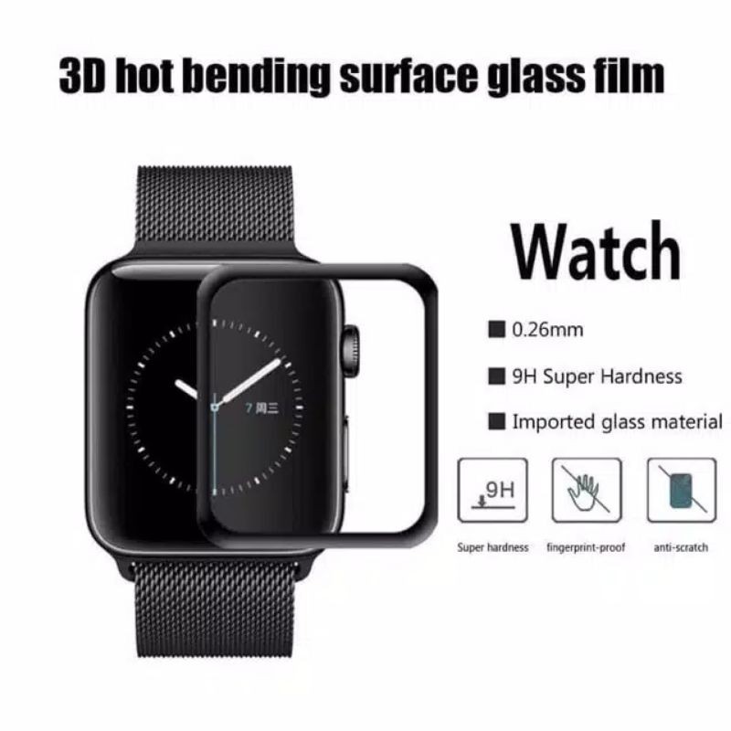 Tempered glass full cover Untuk watch series 1 2 3 4 5 6 7 SE apple watch screen