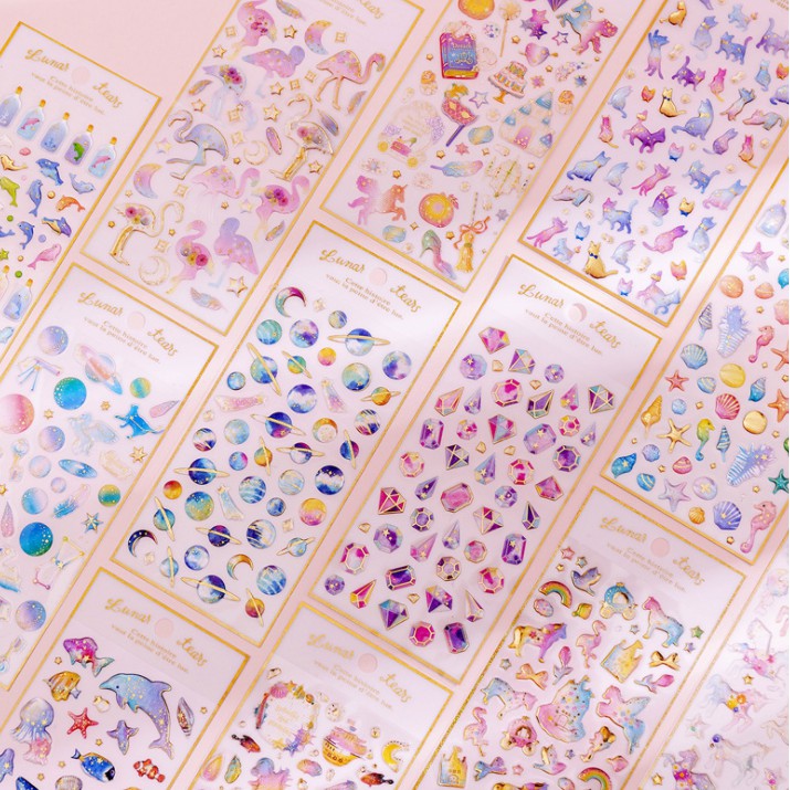 

Stiker timbul glitter unicorn dolphin sticker 3D