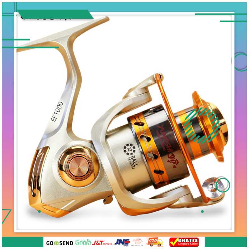 (BISA COD) FTIHSHPYUMOSHI REELSKING EF1000 Reel Pancing Spinning 12 Ball Bearing