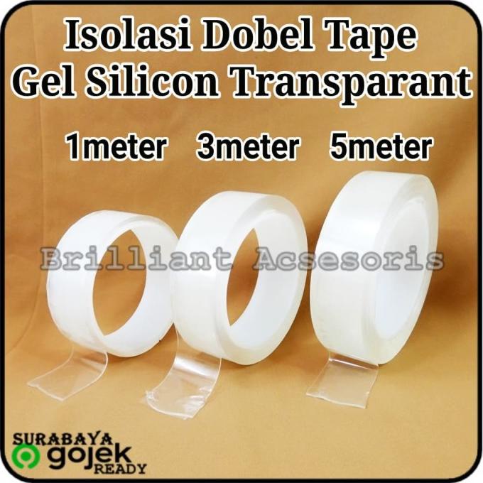 

COD Isolasi Dobel Tape Nano Gel Silicon Transparant - 5 meter ORI