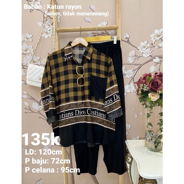 setelan wanita motif dior