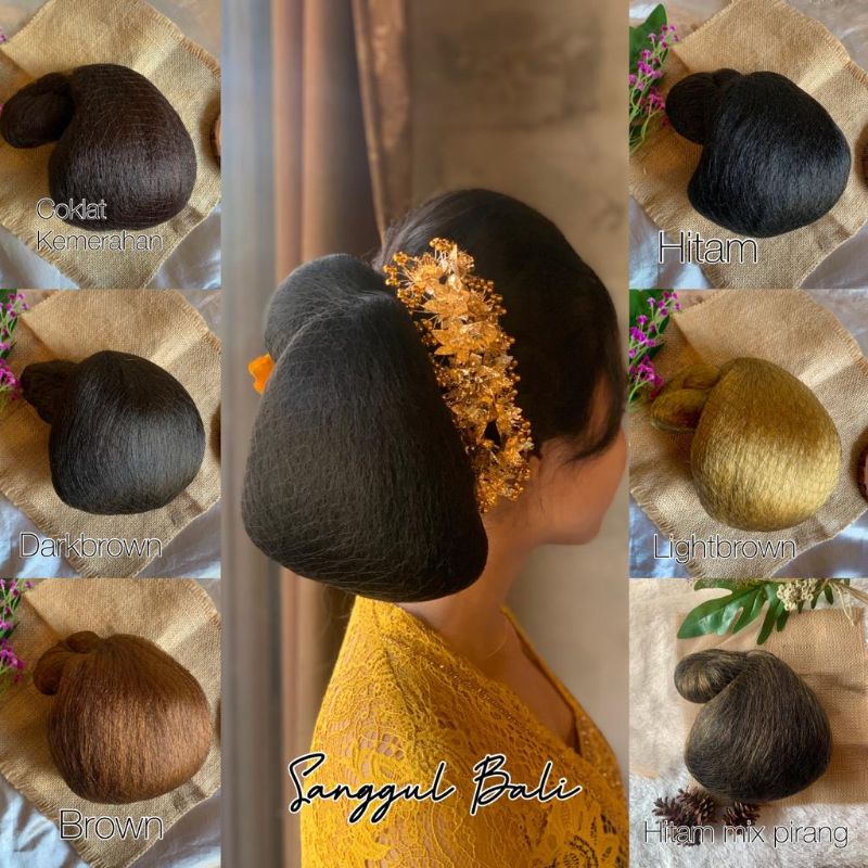 sanggul bali hitam / sanggul / cepol / hairdo kebaya / sanggul bali medium / sanggul ringan / sanggu