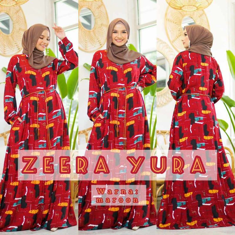 Daster arab ZEERA YURA Dress Rayon Kancing Outher