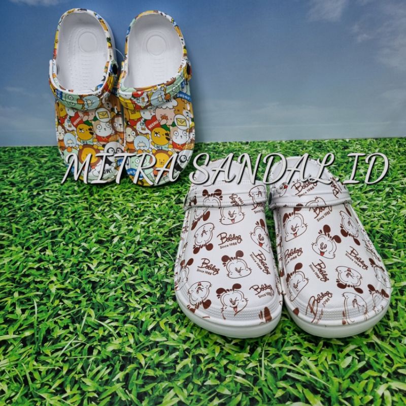 HEMA Sendal Kodok Pria Wanita Printing FANTASY  / Sendal Baim / Sepatu Sandal Crocs New Motif