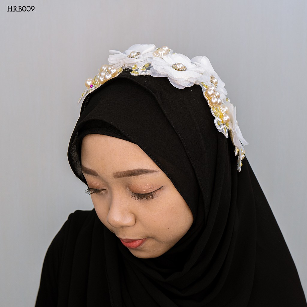 [PRODUK TERLARIS] HAIRPIECE HIJAB PENGANTIN AKSESORIS PESTA BROKAT HRB009