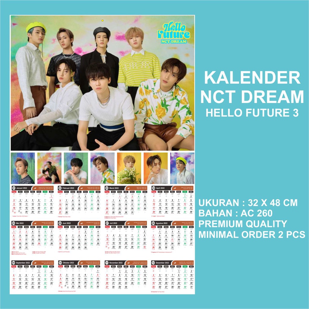 (READY STOCK) KALENDER DINDING 2023 - NCT DREAM HELLO FUTURE VER 1-5 - KALENDER KPOP MURAH UNOFFICIAL