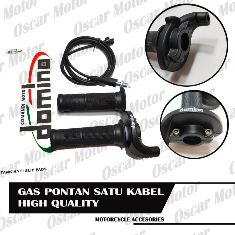 Gas Spontan Matic - Domino 1 Kabel + Handgrip Universal Motor Mio Beat ESP Scoopy ESP Mio Vario