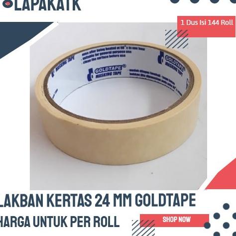 

Diskon Lakban kertas 24mm / masking tape 24mm Goldtape Diskon