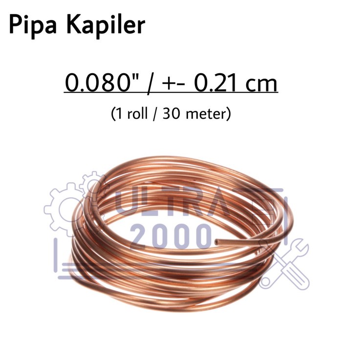 Pipa Kapiler 0,80" 1ROLL /  Pipa Tembaga Kapiler Kulkas / Alat Kulkas Tidak Dingin / Alat Servis Spa
