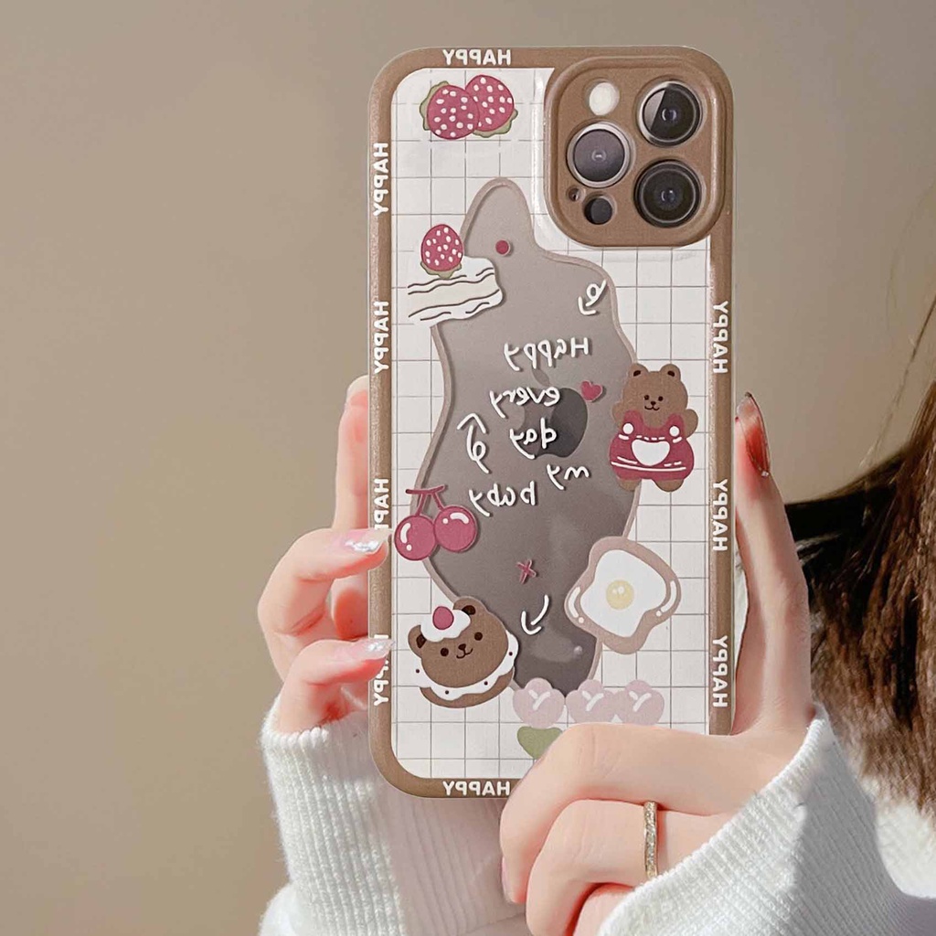 CASE HAPPY BEAR  IPHONE 11 12 13 Pro Max 6 6S Plus 7Plus 8Plus X XR XS Max MINi