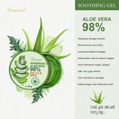 [BPOM] Laurent Soothing Gel Aloe Vera 98% 250Gr Nature Republic