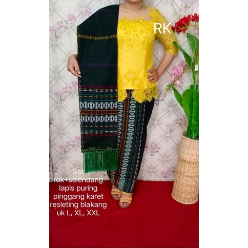 Rok dan Selendang Corak Pucca Bintik-3