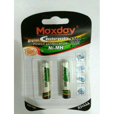 Baterai-Baterry Rechargeable MAXDAY AAA Digital Power 2700mah NI-MH