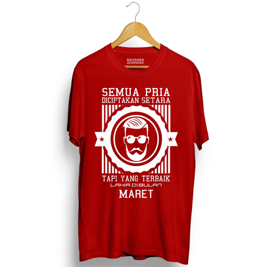 Kaos Distro Pria Terbaik Lahir Maret White - Abu Misty Premium