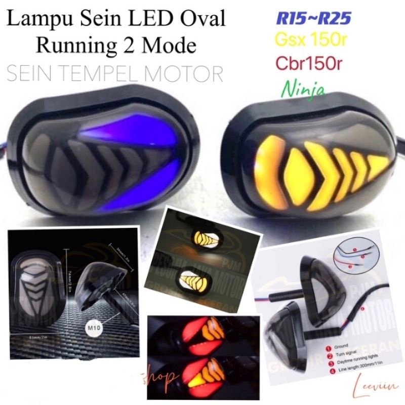 Sen Tempel Running Lampu Sen Led Running Oval Universal