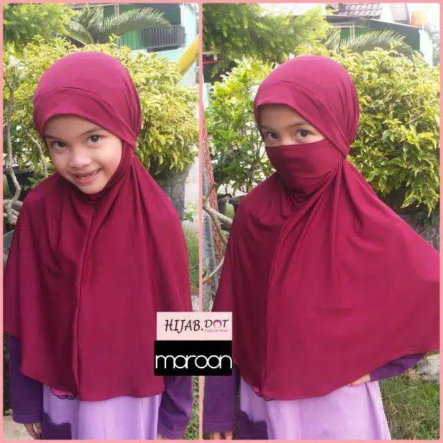 Hijab niqab tali anak / jilbab masker anak / jilbab tali