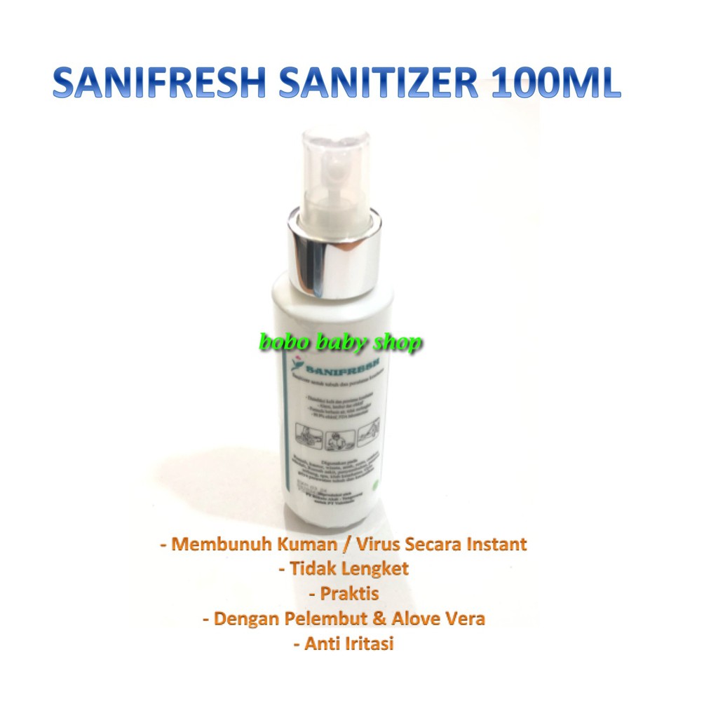 SANIFRESH 100ml Hand Sanitizer Spray - Antiseptic Anti Virus Corona Disinfectant Disinfektan