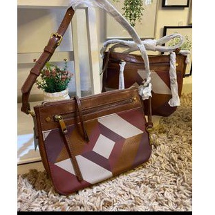 Tas Selempang Wanita Fossil Farrah Multi Wine Patchwork