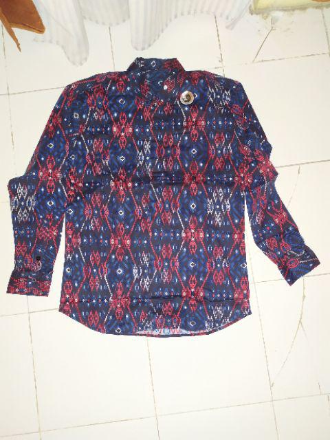 Sanvanina Kemeja Batik Songket Salju Lengan Panjang Pria | Harlem Tosca Songket E-1503