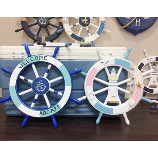 PAJANGAN KEMUDI KAPAL UKURAN MEDIUM/DEKORASI NAUTICAL/HIASAN DINDING