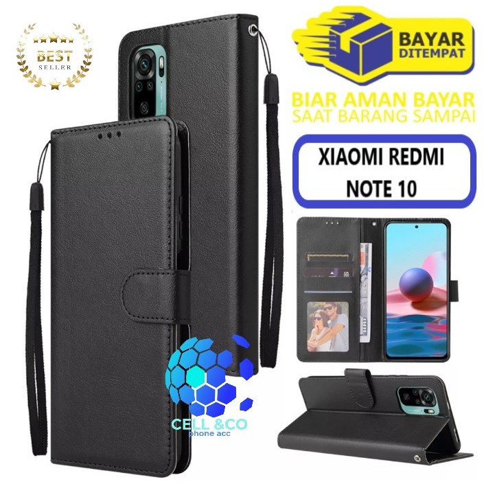 Flip cover XIAOMI REDMI NOTE 10 Flip case buka tutup kesing hp casing flip case leather wallet