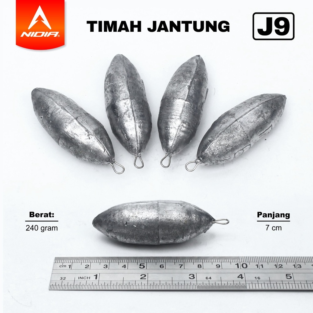 Timah pancing Bandul Pancing Timah Mancing Laut - Timah Pemberat Pancing - Timah Jantung - Timah