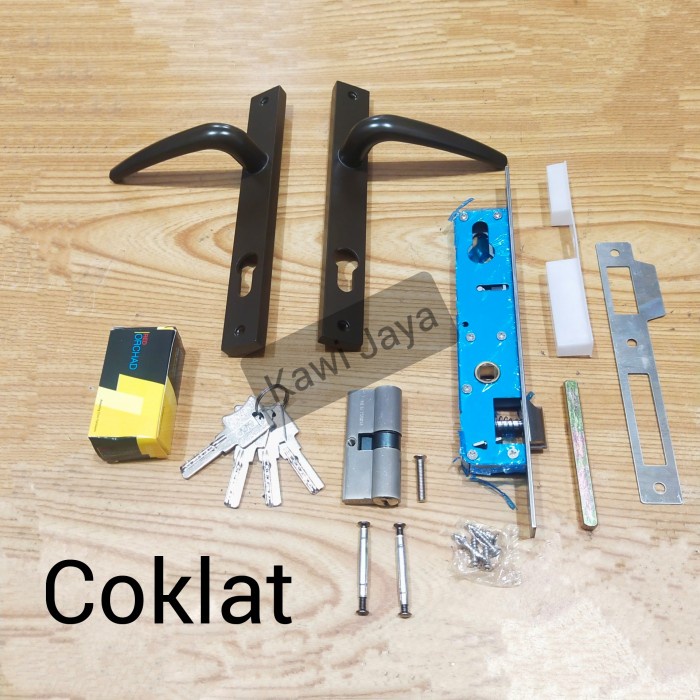 Kunci Pintu - Handle Kunci Pintu Aluminium Komplit Set 30Mm Orchad Bukan Dekson