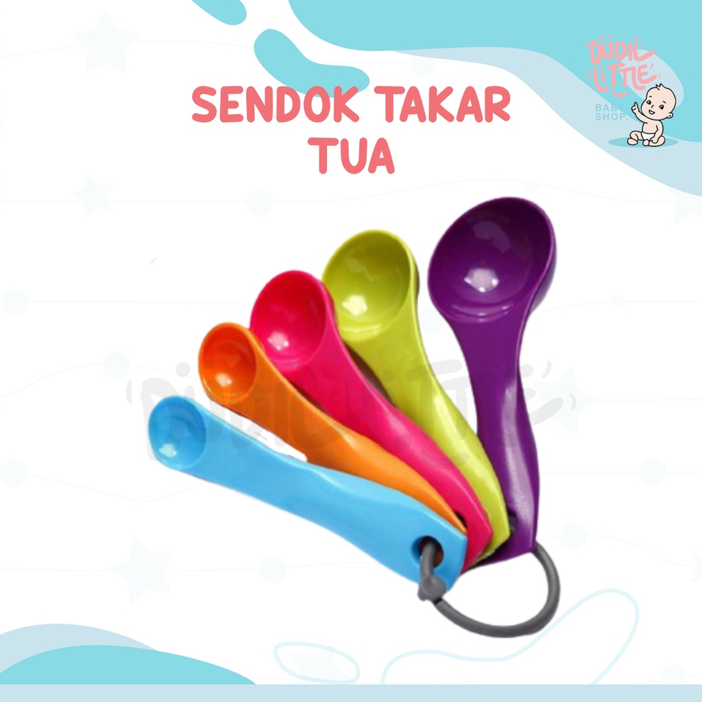 SENDOK TAKAR SET ISI 5 PCS SENDOK DAPUR SENDOK  DENGAN 5 UKURAN DAN 5 WARNA