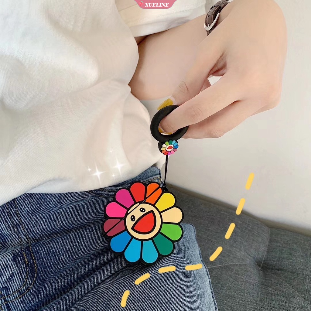 Cover Pelindung Headphone Bahan Silikon Anti Drop Bentuk Bunga Matahari Untuk AirPods 1 2 3 Pro