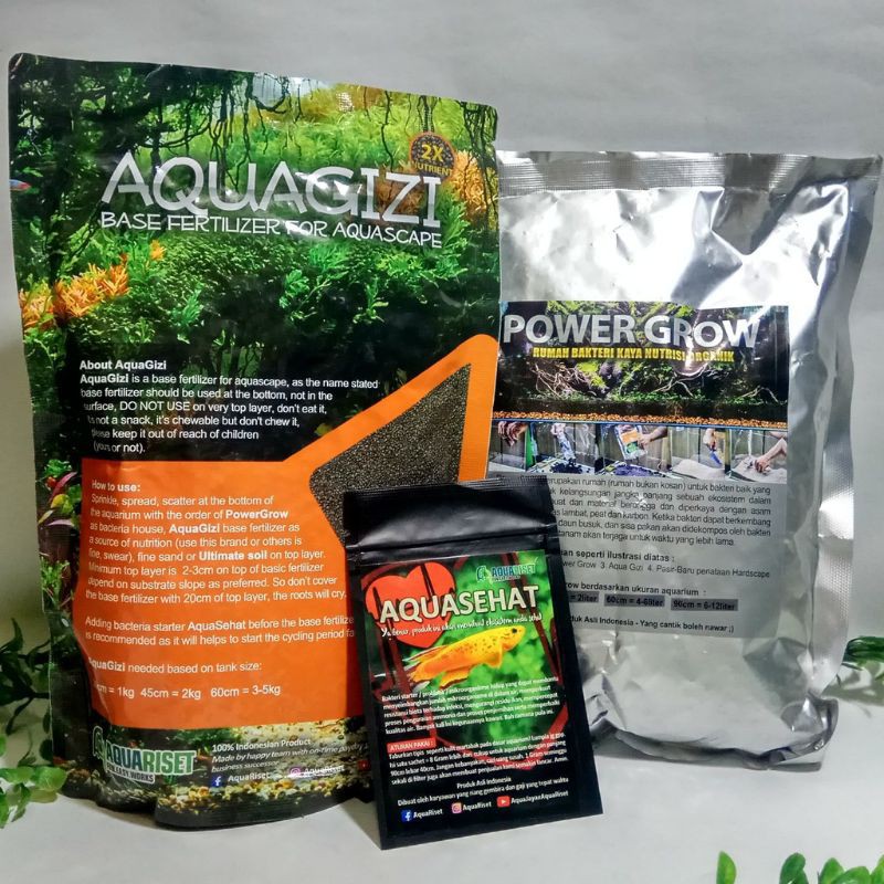 PAKET PUPUK DASAR AQUASCAPE POWER GROW + AQUA GIZI +AQUA SEHAT