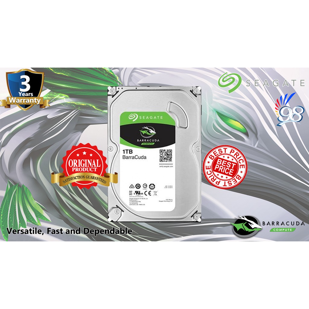 HDD Harddisk Internal 1TB 1 TB - Seagate BarraCuda SATA3 3.5" PC