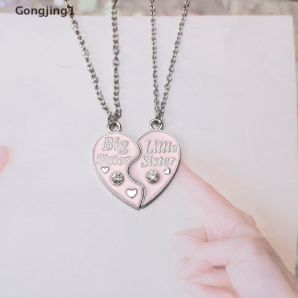 Gongjing1 2 Pcs Kalung Rantai Dengan Liontin Hati Warna Pelangi Untuk Pasangan / Sahabat