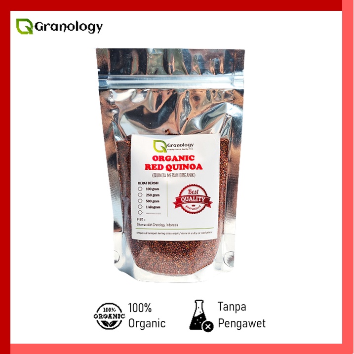 Quinoa Merah Organik / Organic Red Quinoa (250 gram) by Granology