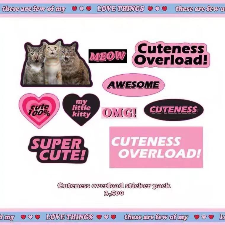 Ins Stiker Motif Kucing / Kelinci Lucu Untuk Dekorasi Diary / Foto Polaroid