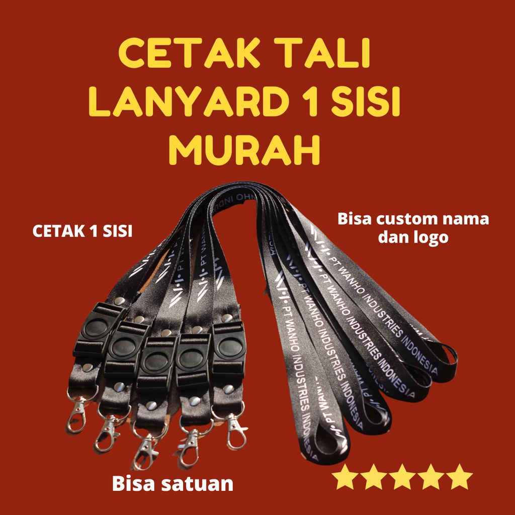 

CUSTOM LANYARD STOPPER ID CARD CETAK 1 SISI/ BEBAS DESAIN