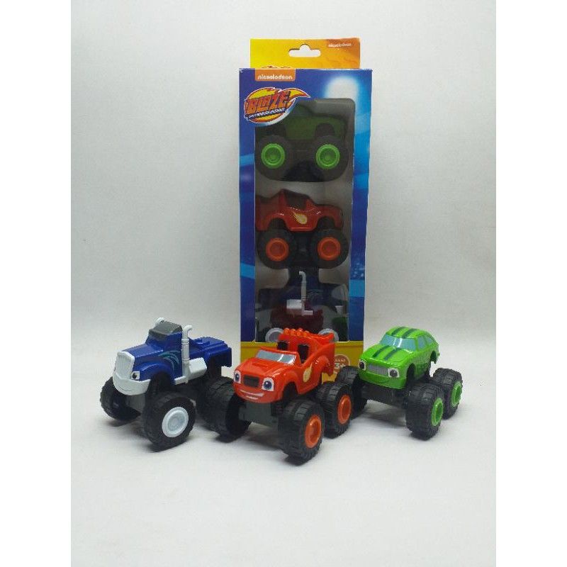 1 pak isi 3 pcs maian mobil blaze monster machines