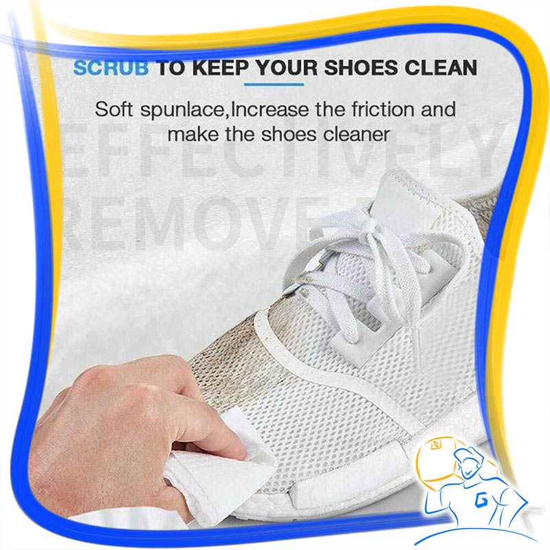 Pembersih Sepatu Sneakers Putih Sepatu Kulit Tanpa Air Tisu Basah Pembersih Tas Kulit Serbaguna Penghilang Noda Perawatan Sepatu Tissue Shoe Wet Quick Wipes Shoes Cleaner Kit