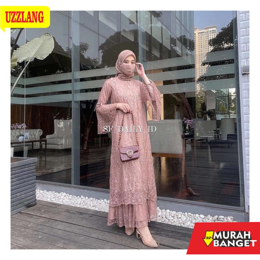DRESS MODEL TERKINI- [ORI]RIRIN DRESS BRUKAT TILE IMPORT/GAMIS BRUKAT/DRESS MUSLIM/KEBAYA MODERN TER