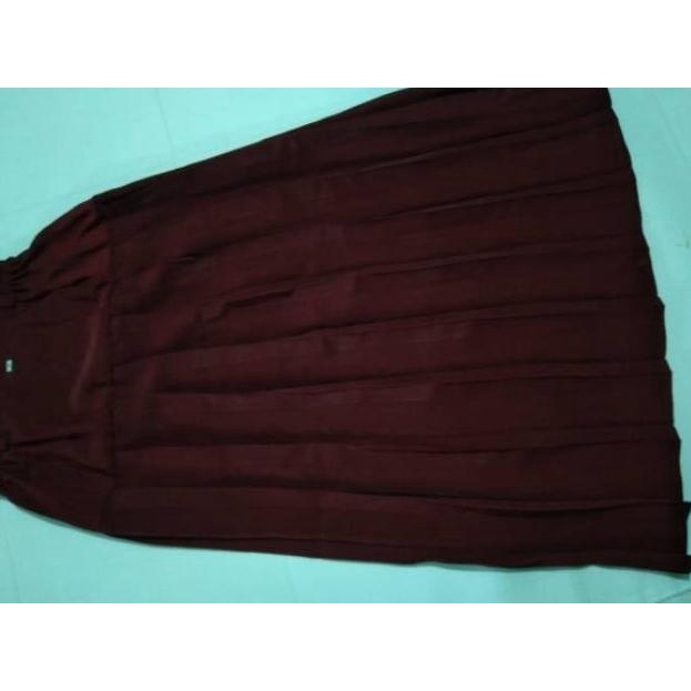 [B0VZI6779] Rok panjang SD/MI, Rok plisket merah hati, Rok panjang plisket turun pinggang SD/MI,