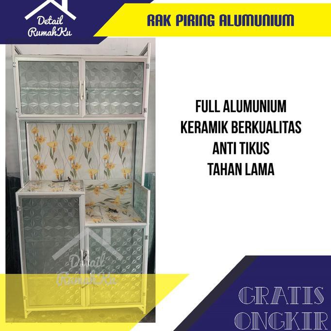 Rak Piring/Lemari Piring/Rak Magic Com/Rak Kompor/Rak Piring Aluminium Rismayolashop