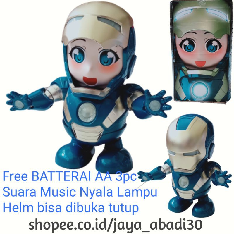 (FREE BATTERAI) Robot Dance Hero Iron man, Ultraman, Spiderman